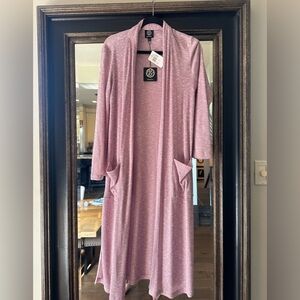 Never been worn, pinkish, purpleish, light long cardigan